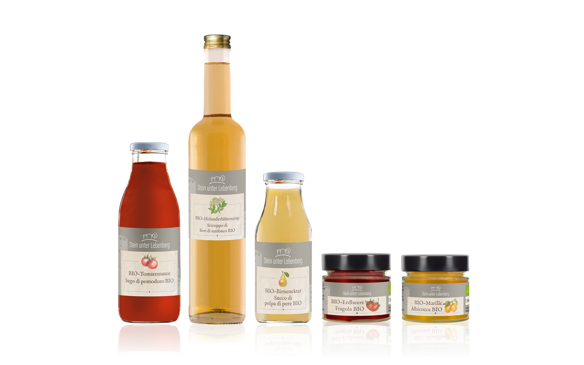 Produktetikette Stein unter Lebenberg