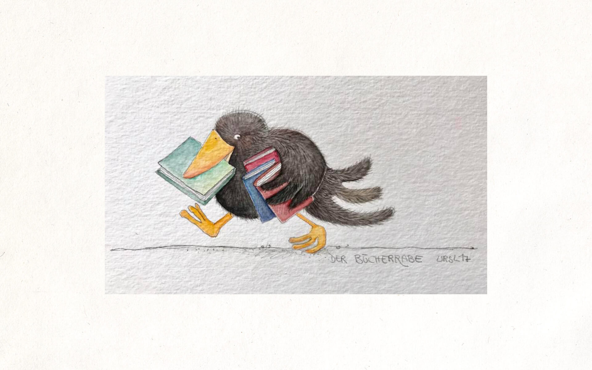 Illustration “Der Bücherrabe”
