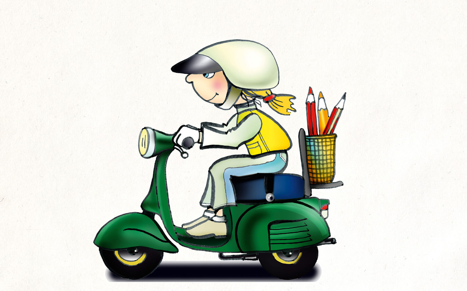 Illustration "Grüne Vespa"