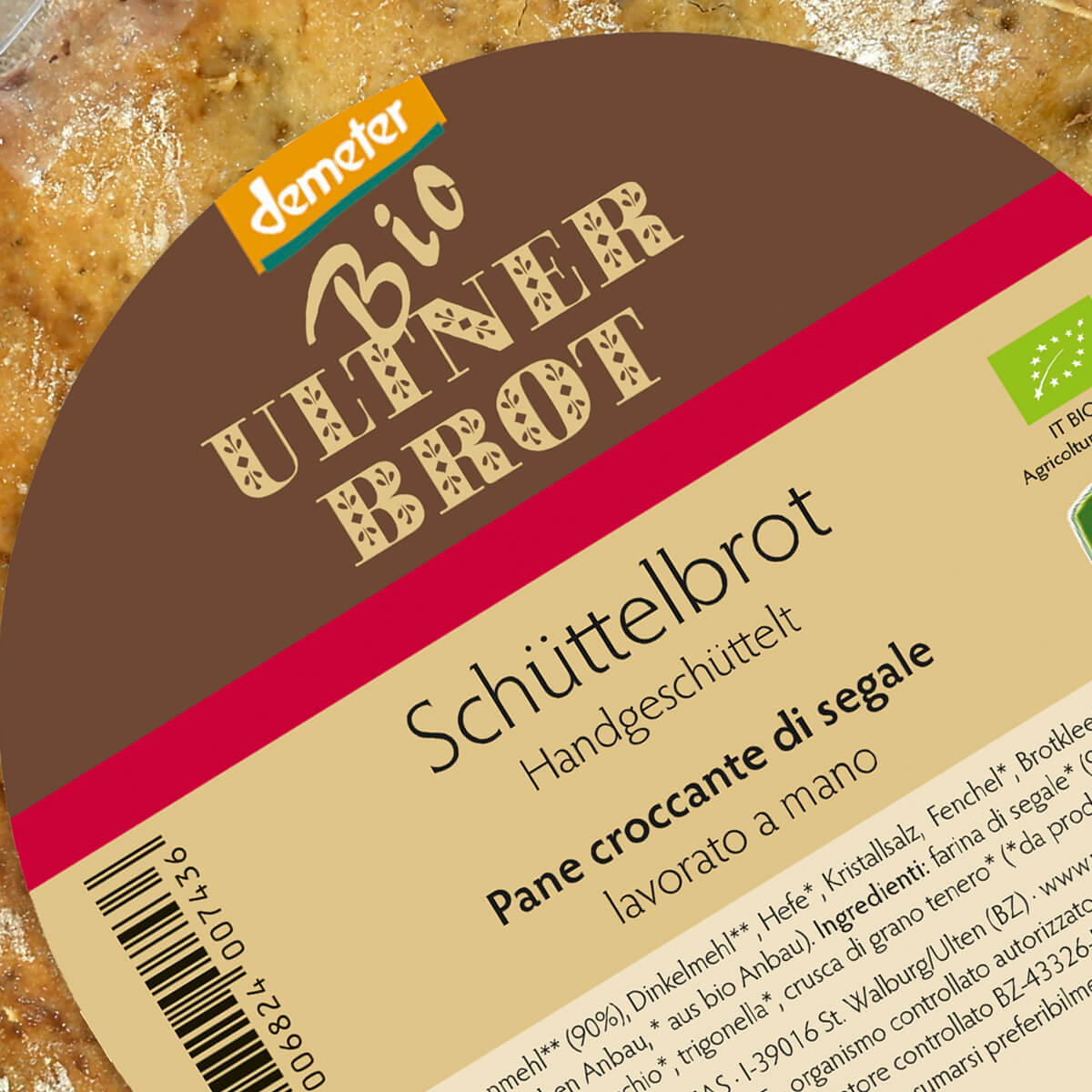 Ultner Brot Produktetikette gestaltet von zepra.it